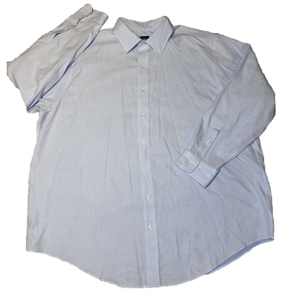 Brooks Brothers Supima Cotton Long Sleeve Button Down 18 34/35 Diamond Pattern